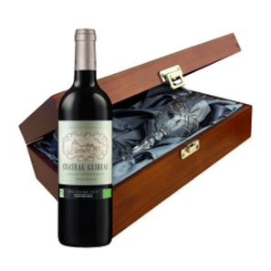 Buy Chateau Guibeau Bordeaux Wine 75cl Red Wine In Luxury Box With Royal Scot Wine Glass