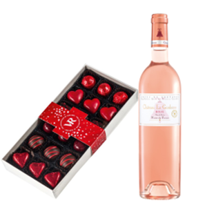 Buy Chateau la Gordonne Verite du Terroir Cotes de Provence Rose Wine and Valantines Assorted Box Of Chocolates 215g