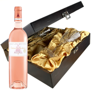 Buy Chateau la Gordonne Verite du Terroir Cotes de Provence Rose Wine And Glasses In Luxury Presentation Box