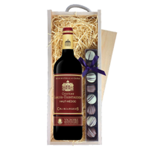 Buy Chateau Larose-Trintaudon Red Wine 75cl & Truffles, Wooden Box