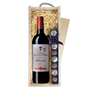 Buy Chateau Moulin de la Hargue Medoc 70cl & Truffles, Wooden Box