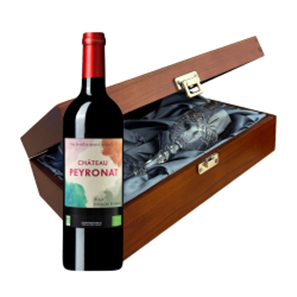 Buy Chateau Peyronat Blaye Cotes de Bordeaux 75cl Red Wine In Luxury Box With Royal Scot Wine Glass