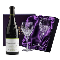 Buy Chateauneuf-du-Pape Collection Bio M.Chapoutier 75cl Red Wine, With Royal Scot Wine Glasses