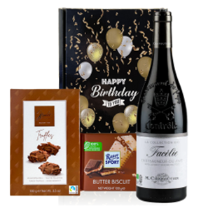 Buy Chateauneuf-du-Pape Facelie Collection Bio M Chapoutier 75cl Red Wine And Chocolates Happy Birthday Gift Box