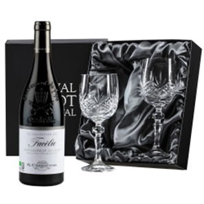 Buy Chateauneuf-du-Pape Facelie Collection Bio M.Chapoutier 75cl Red Wine, With Royal Scot Wine Glasses
