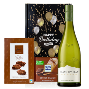 Buy Cloudy Bay Sauvignon Blanc 75cl White Wine And Chocolates Happy Birthday Gift Box