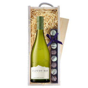 Buy Cloudy Bay Sauvignon Blanc 75cl White Wine & Truffles, Wooden Box