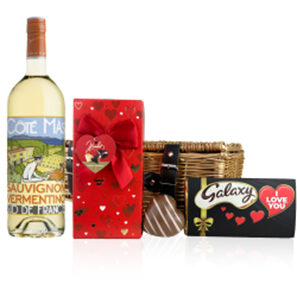 Buy Cote Mas Blanc Sauvignon Vermentino 75cl White Wine And Chocolate Valentines Hamper