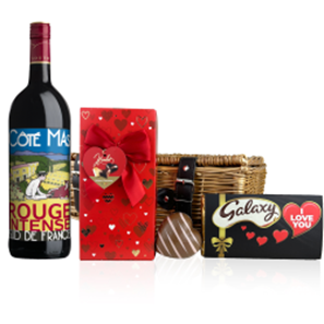 Buy Cote Mas Rouge Intense 75cl Red Wine And Chocolate Valentines Hamper