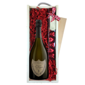 Buy Dom Perignon Brut, 2013, 75cl & Chocolate Praline Hearts, Wooden Box