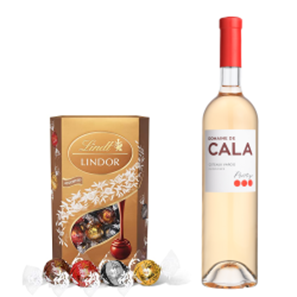 Buy Domaine de Cala Prestige Rose Wine 70cl With Lindt Lindor Assorted Truffles 200g