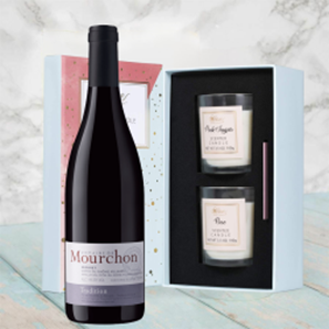 Buy Domaine Mourchon Cotes du Rhone Tradition 75cl Red Wine With Love Body & Earth 2 Scented Candle Gift Box