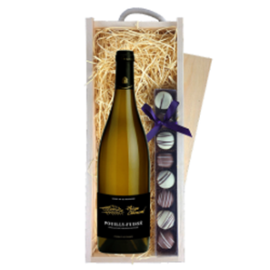 Buy Domaine P Charmond Pouilly-Fuisse 75cl White Wine & Truffles, Wooden Box