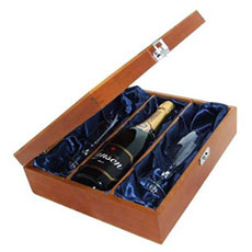 Buy & Send Lanson Black Label, Rose Champagne and Flutes in Luxury Presentation box
