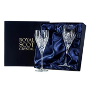 Buy Royal Scot Crystal - Edinburgh - 2 Crystal Wine Glasses (Presentation Boxed)