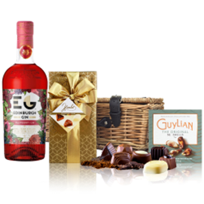 Buy Edinburgh Raspberry Gin 70cl And Chocolates Hamper