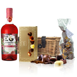 Buy Edinburgh Raspberry Gin 70cl And Chocolates Hamper