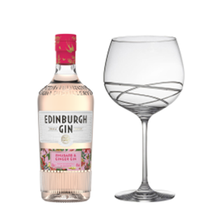 Buy Edinburgh Rhubarb & Ginger Gin 70cl And Single Gin and Tonic Skye Copa Glass