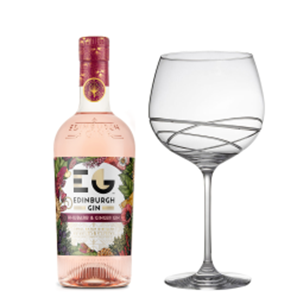 Buy Edinburgh Rhubarb & Ginger Gin 70cl And Single Gin and Tonic Skye Copa Glass