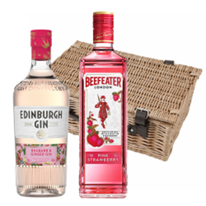 Buy Edinburgh Rhubarb &amp; Ginger Gin &amp; Beefeater Pink Strawberry Gin Duo Hamper (2x70cl)