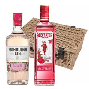 Buy Edinburgh Rhubarb & Ginger Gin & Beefeater Pink Strawberry Gin Duo Hamper (2x70cl)