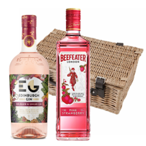 Buy Edinburgh Rhubarb & Ginger Gin & Beefeater Pink Strawberry Gin Duo Hamper (2x70cl)