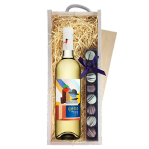 Buy Fea Geno Branco Alentejo 75cl White Wine & Truffles, Wooden Box