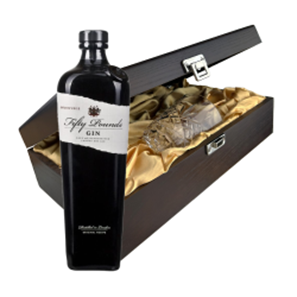 Buy Fifty Pounds Gin 70cl In Luxury Box With Royal Scot Glass