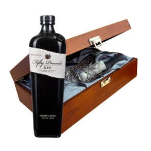 Buy Fifty Pounds Gin 70cl In Luxury Box With Royal Scot Glass