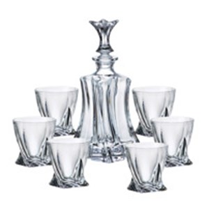 Buy Bohemia Floral Crystal Decanter Set with 4 Matching Floral Glasses