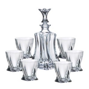 Buy Bohemia Floral Crystal Decanter Set with 4 Matching Floral Glasses