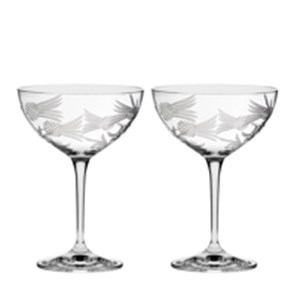 Buy Flower of Scotland 2 Saucer Champagne Coupe Glass 155mm (Gift Boxed) Royal Scot Crystal