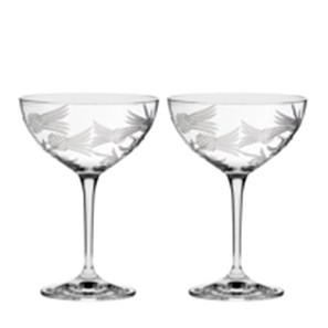 Buy Flower of Scotland 2 Saucer Champagne Coupe Glass 155mm (Gift Boxed) Royal Scot Crystal