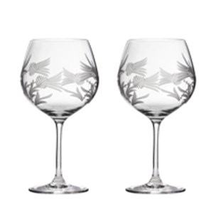 Buy Flower of Scotland 2 Gin and Tonic Copa Glasses 210mm (Gift Boxed) Royal Scot Crystal