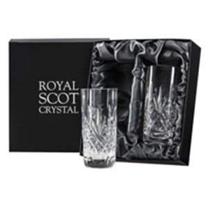 Buy Glencoe 2 Crystal Tall Tumblers (Highballs) 150 mm (Presentation Boxed) Royal Scot Crystal