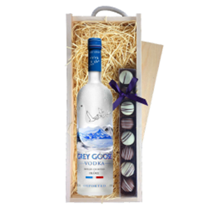 Buy Grey Goose Vodka 70cl & Truffles, Wooden Box