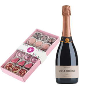 Buy Gusbourne Rose ESW 75cl and Assorted Box Of Celebration Chocolates 235g