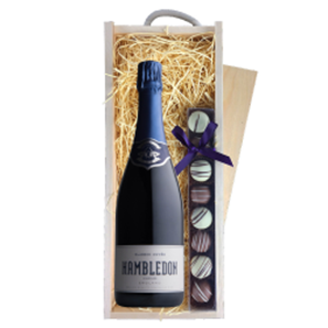 Buy Hambledon Classic Cuvee English 75cl & Truffles, Wooden Box