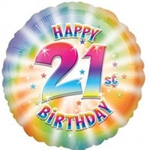 Buy Happy 21st Birthday Helium Balloon