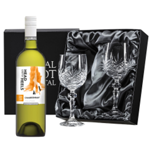 Buy Head over Heels Chardonnay 75cl White Wine, With Royal Scot Wine Glasses