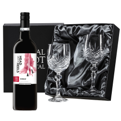 Buy Head over Heels Shiraz 75cl Red Wine, With Royal Scot Wine Glasses