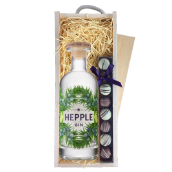 Buy Hepple Gin 70cl & Truffles, Wooden Box