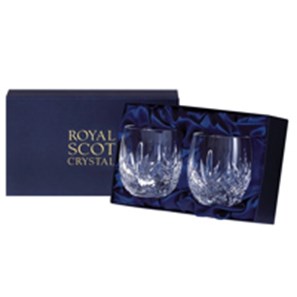 Buy 2 Royal Scot Crystal Barrel Tumblers - Highland - Presentation Boxed