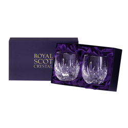 Buy 2 Royal Scot Crystal Barrel Tumblers - Highland - Presentation Boxed