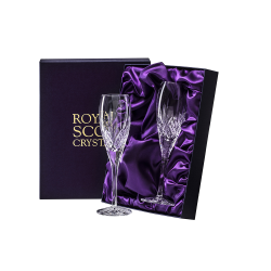 Buy & Send 2 Royal Scot Champagne Flutes - Highland - PRESENTATION BOXED
