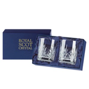 Buy 2 Royal Scot Crystal Large Whisky Tumblers - Highland - PRESENTATION BOXED