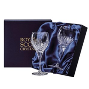 Buy 2 Royal Scot Crystal Wine Glasses - Highland - PRESENTATION BOXED