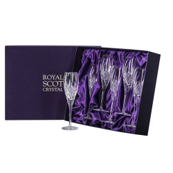 Buy & Send 6 Royal Scot Champagne Flutes - Highland - PRESENTATION BOXED