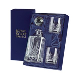 Buy Royal Scot Presentation Boxed Highland Square Decanter & 2 Whisky Tumblers