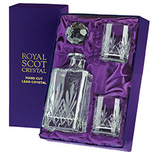 Buy & Send Royal Scot Presentation Boxed Highland Square Decanter & 2 Whisky Tumblers